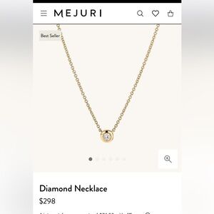 Mejuri 14k Diamond Necklace (with dust bag and box)